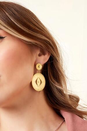 Statement earrings 2 circles Gold Stainless Steel h5 Picture3